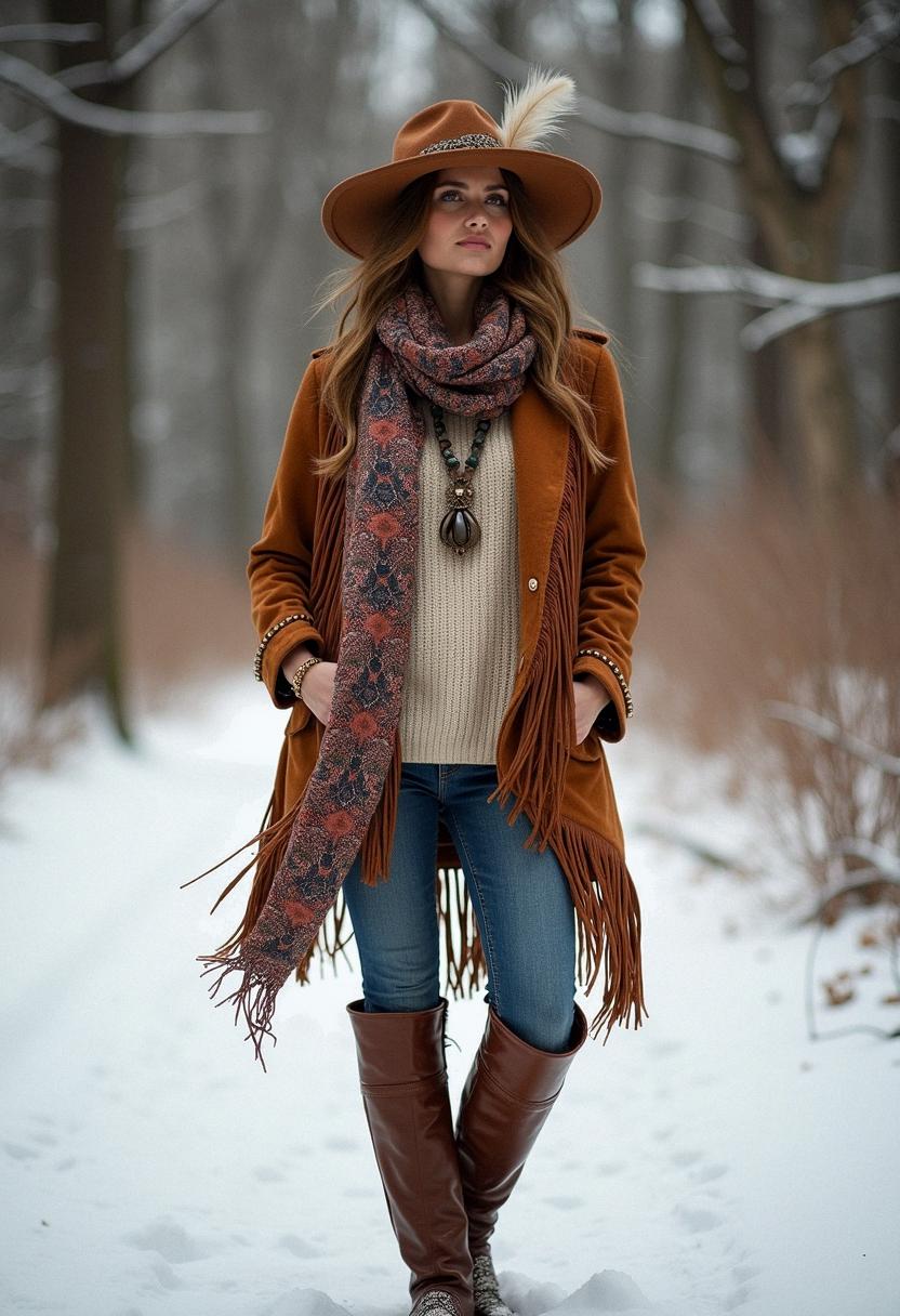 Look invernale boho chic