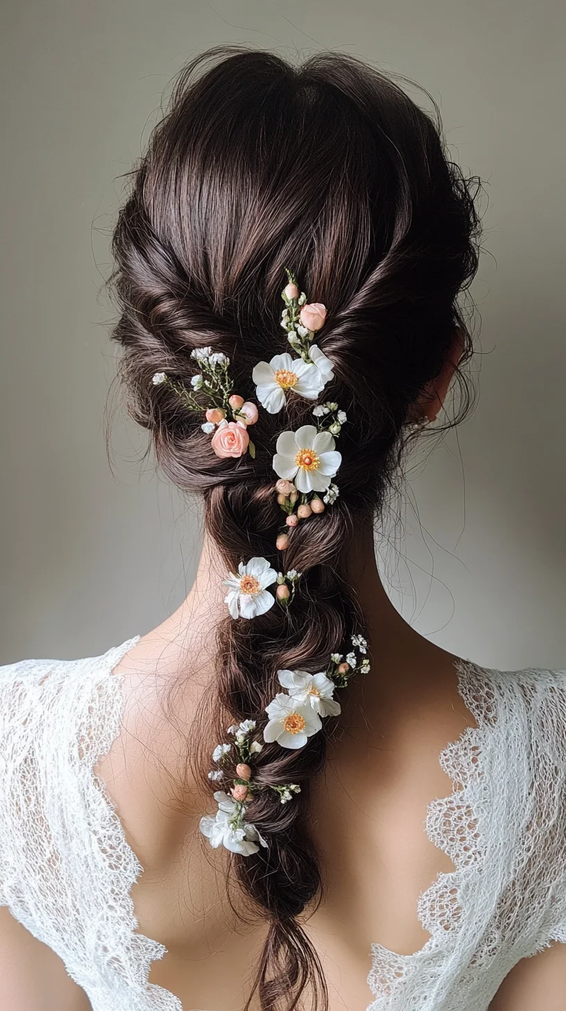 Trecce eleganti con fiori delicati