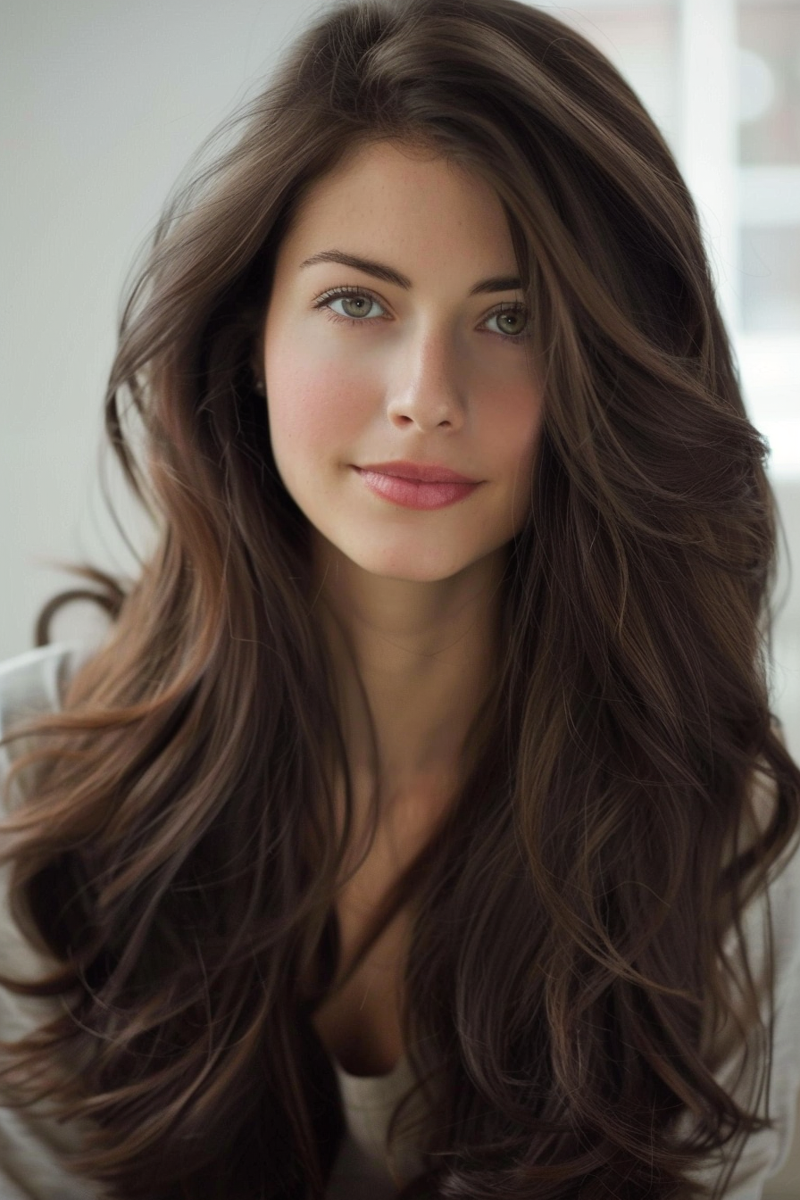 Onde glamour su capelli castano freddo