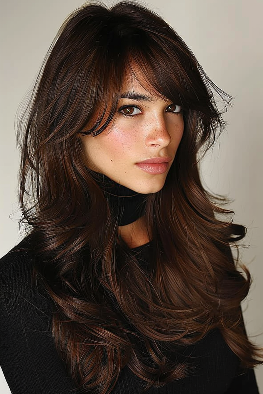 Capelli castano con riflessi brillanti