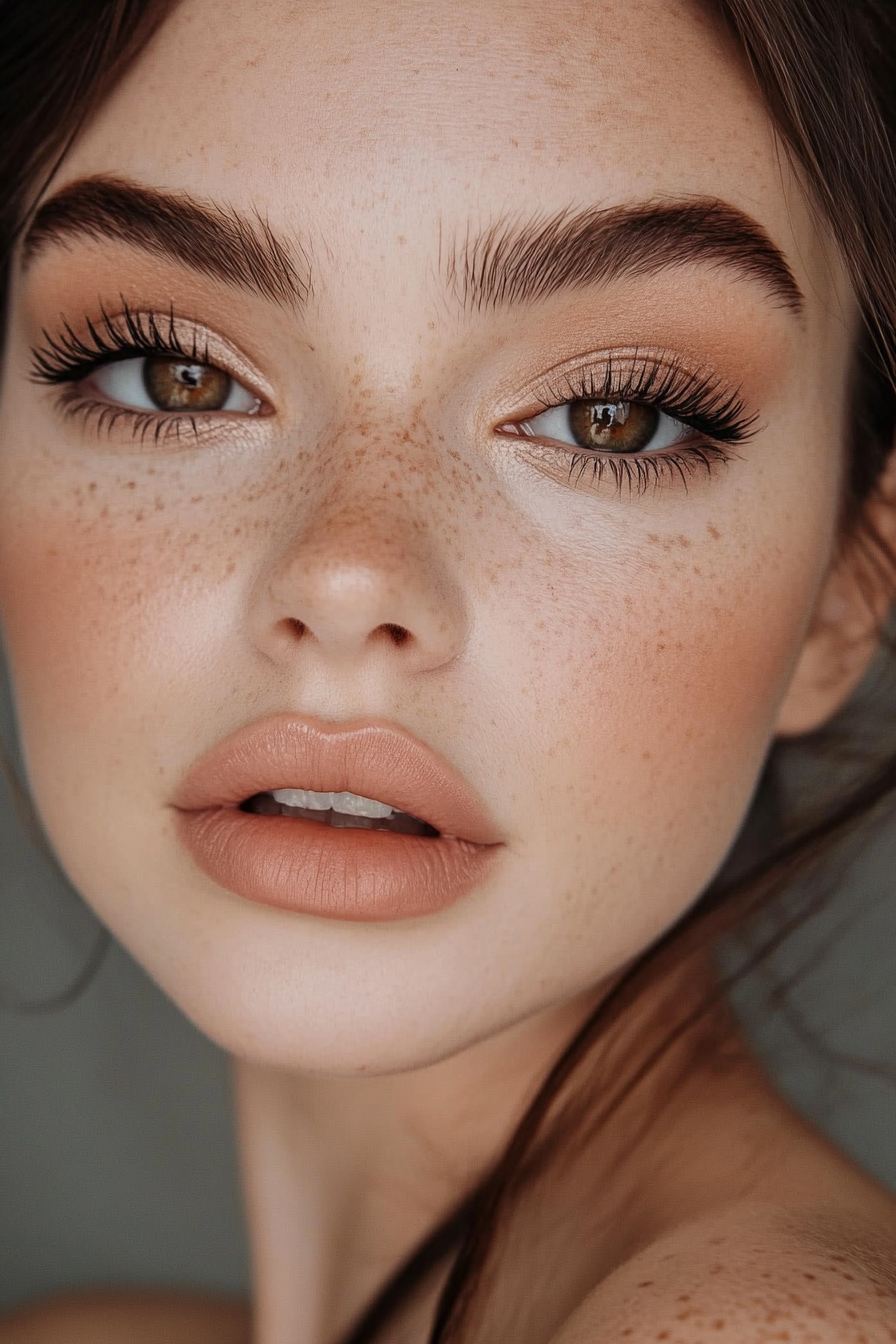 Occhi castani con makeup metallizzato